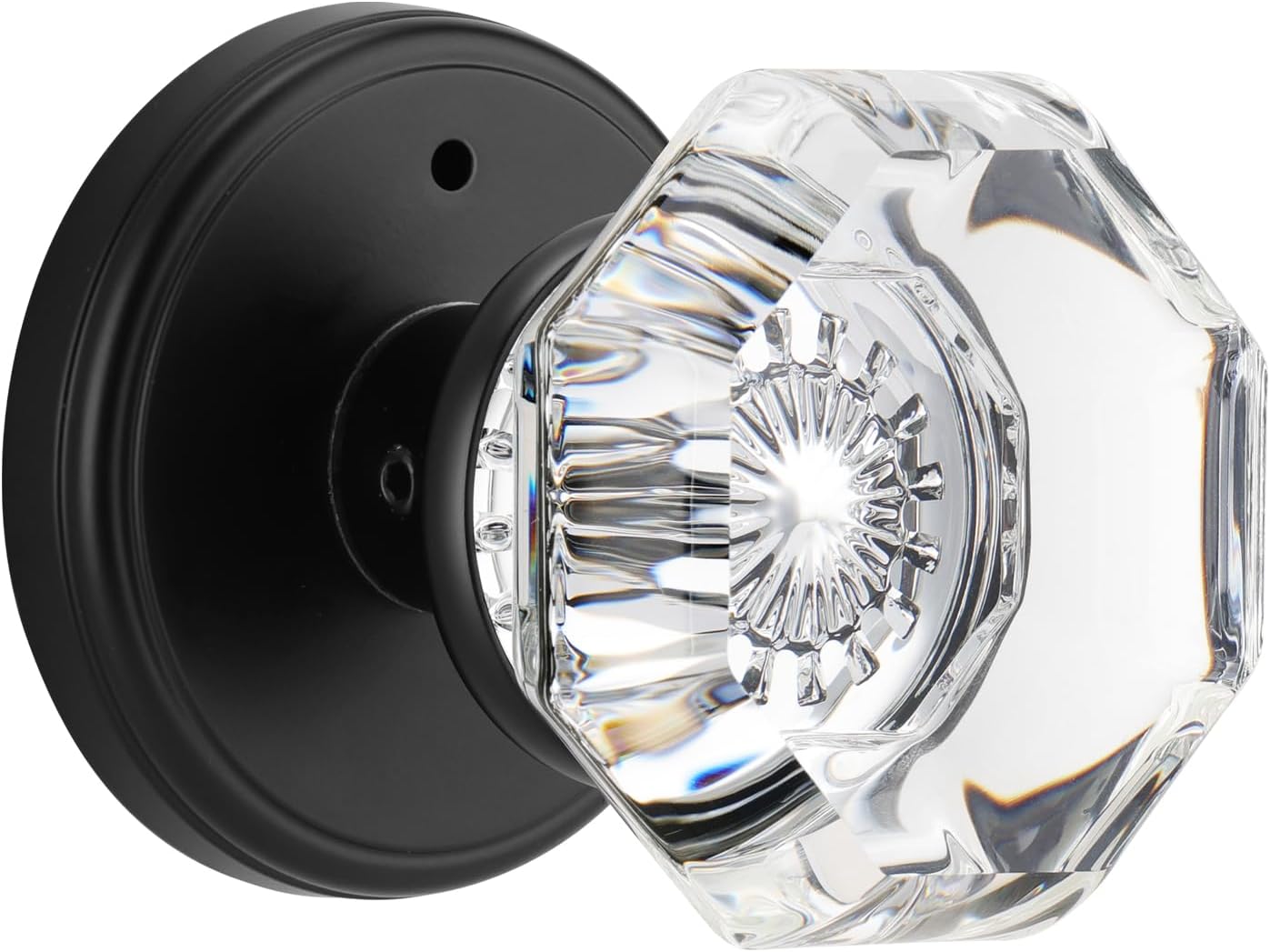 Glass Door Knobs Interior with Lock for Bedroom and Bathroom