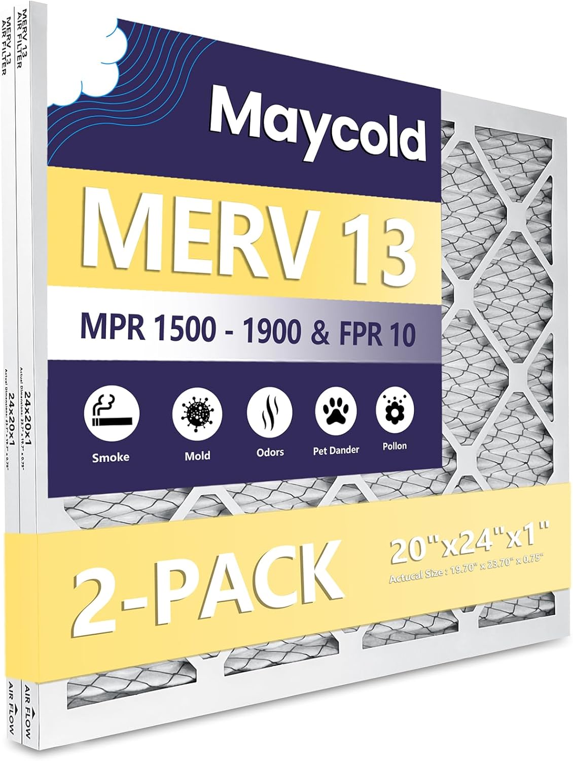 Maycold MERV 13 20x24x1 Air Filter for Superior Air Quality
