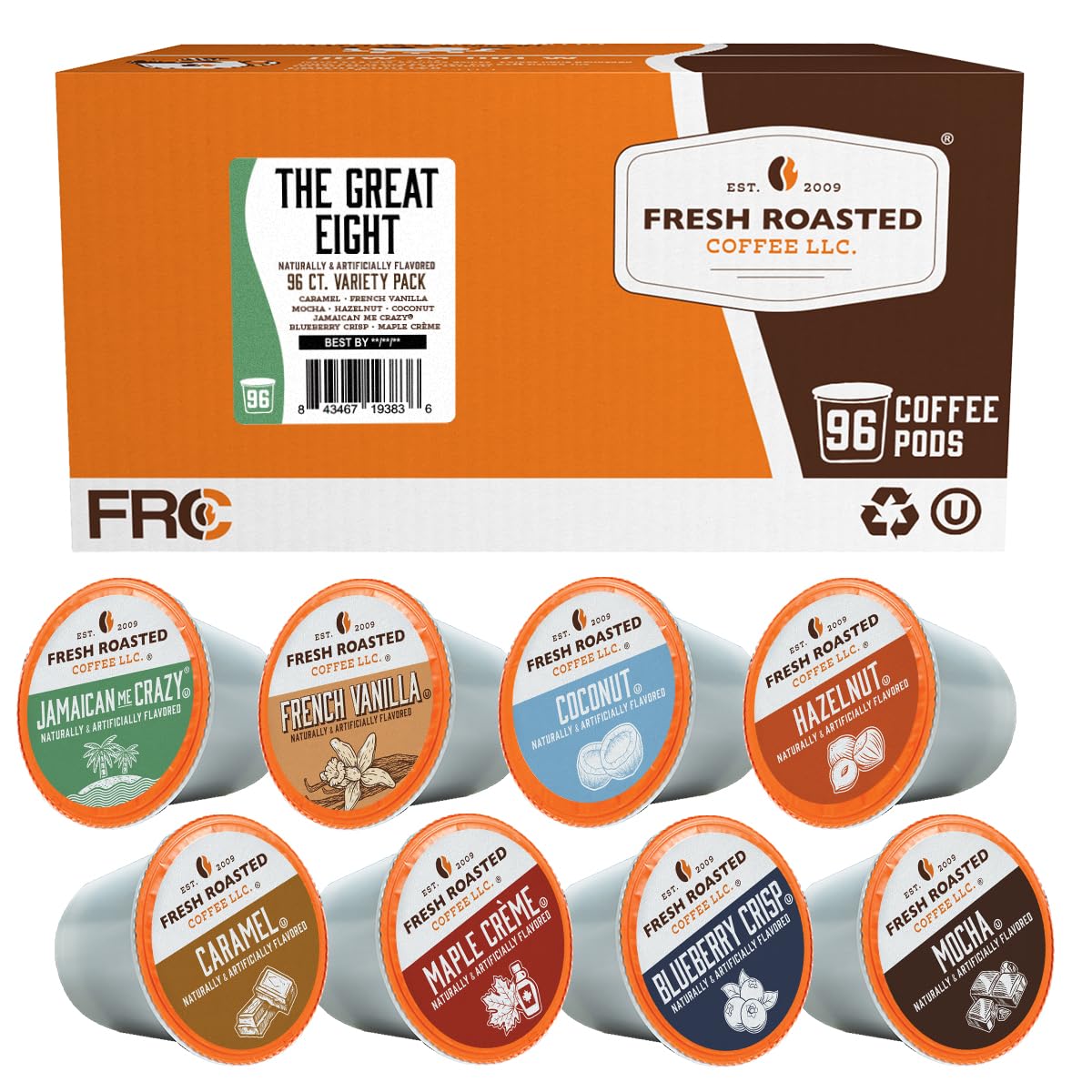 Fresh Roasted Coffee Flavored Coffee Pod Variety Pack 96 Count