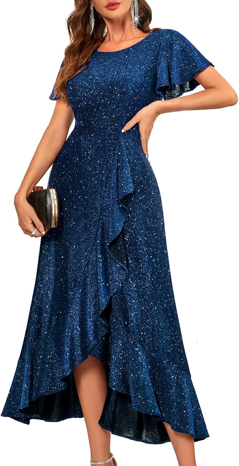 BeryLove Women Sequin Formal Party Dress for Elegant Events