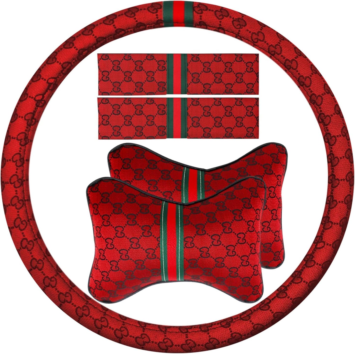Steering Wheel Cover for Women with Headrest Pillows and Cushions