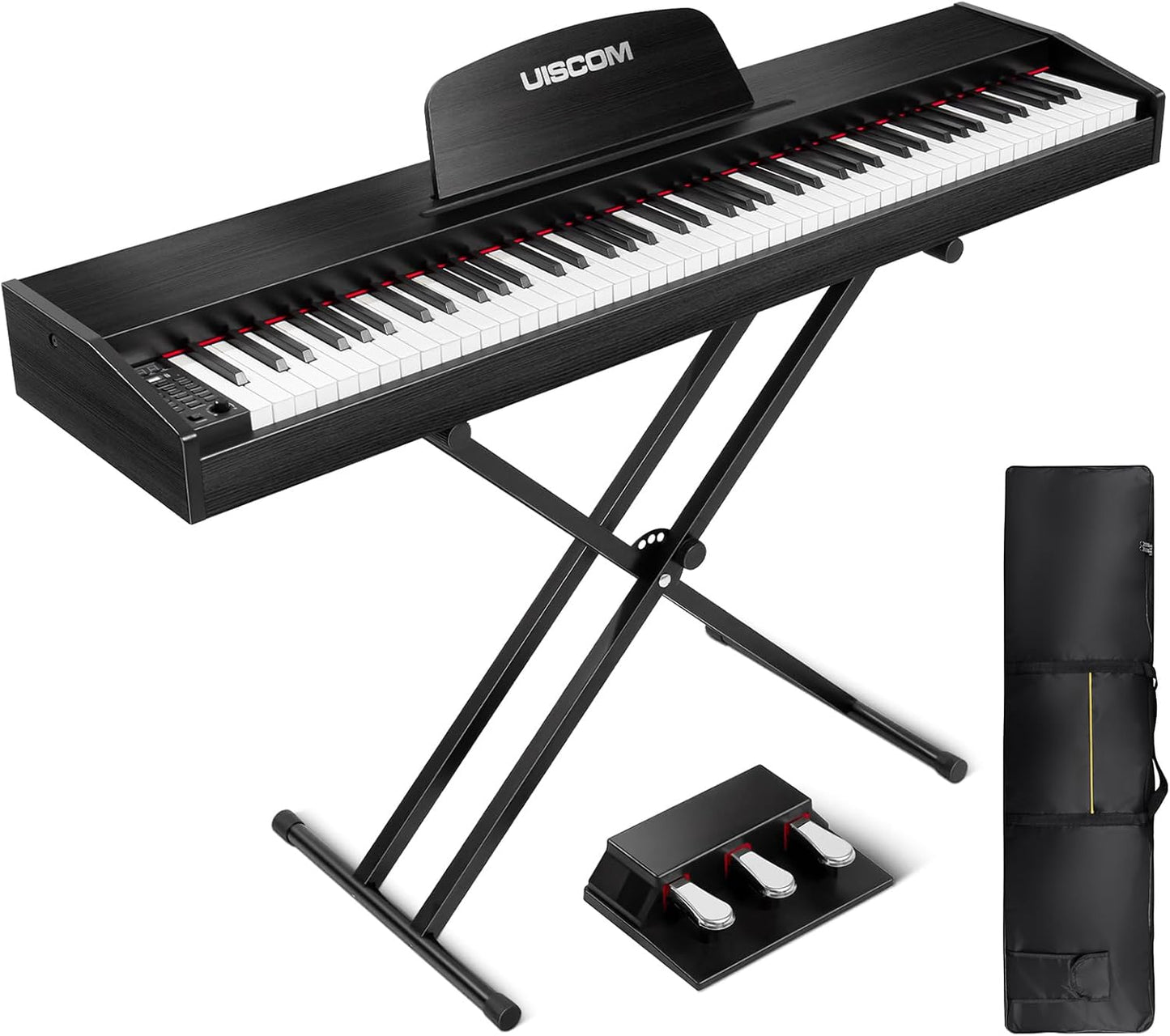 Electric Piano Keyboard with 88 Semi-Weighted Keys and Pedal