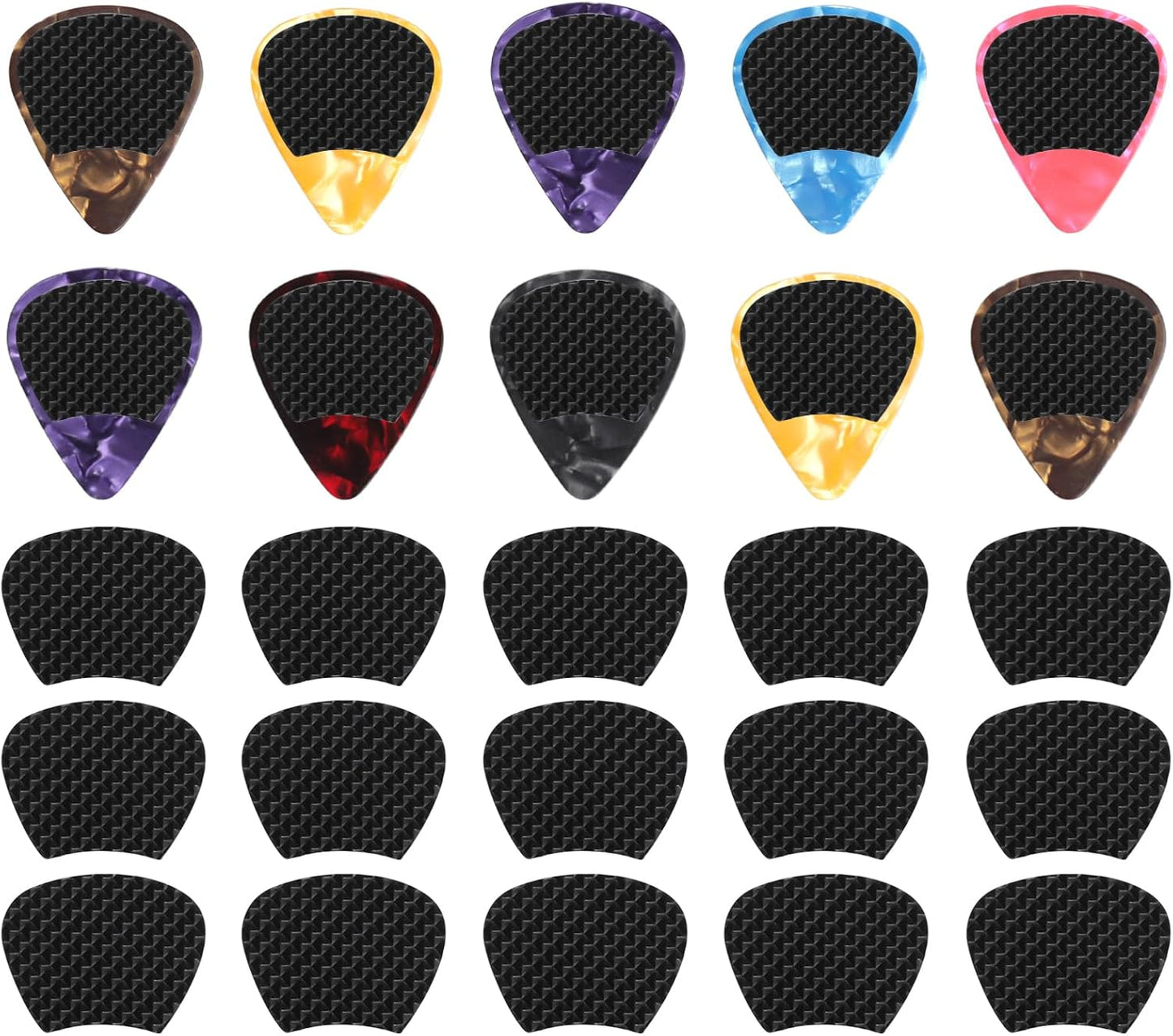 Non-Slip Guitar Pick Grips + Holder Set