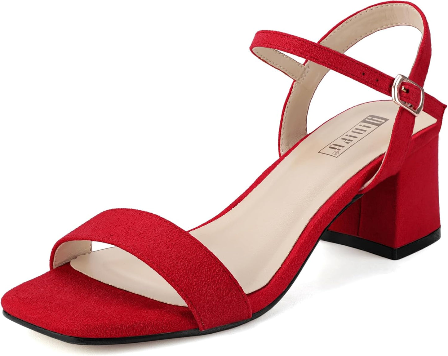IDIFU IN2 Low Block Heels for Women - Comfortable Summer Sandals