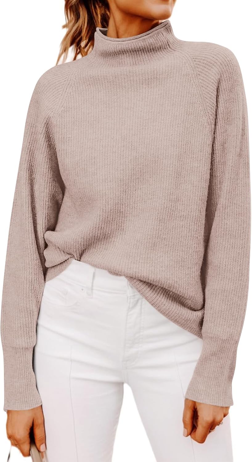 Yousify Womens Ribbed Mock Neck Batwing Sleeve Sweater Review