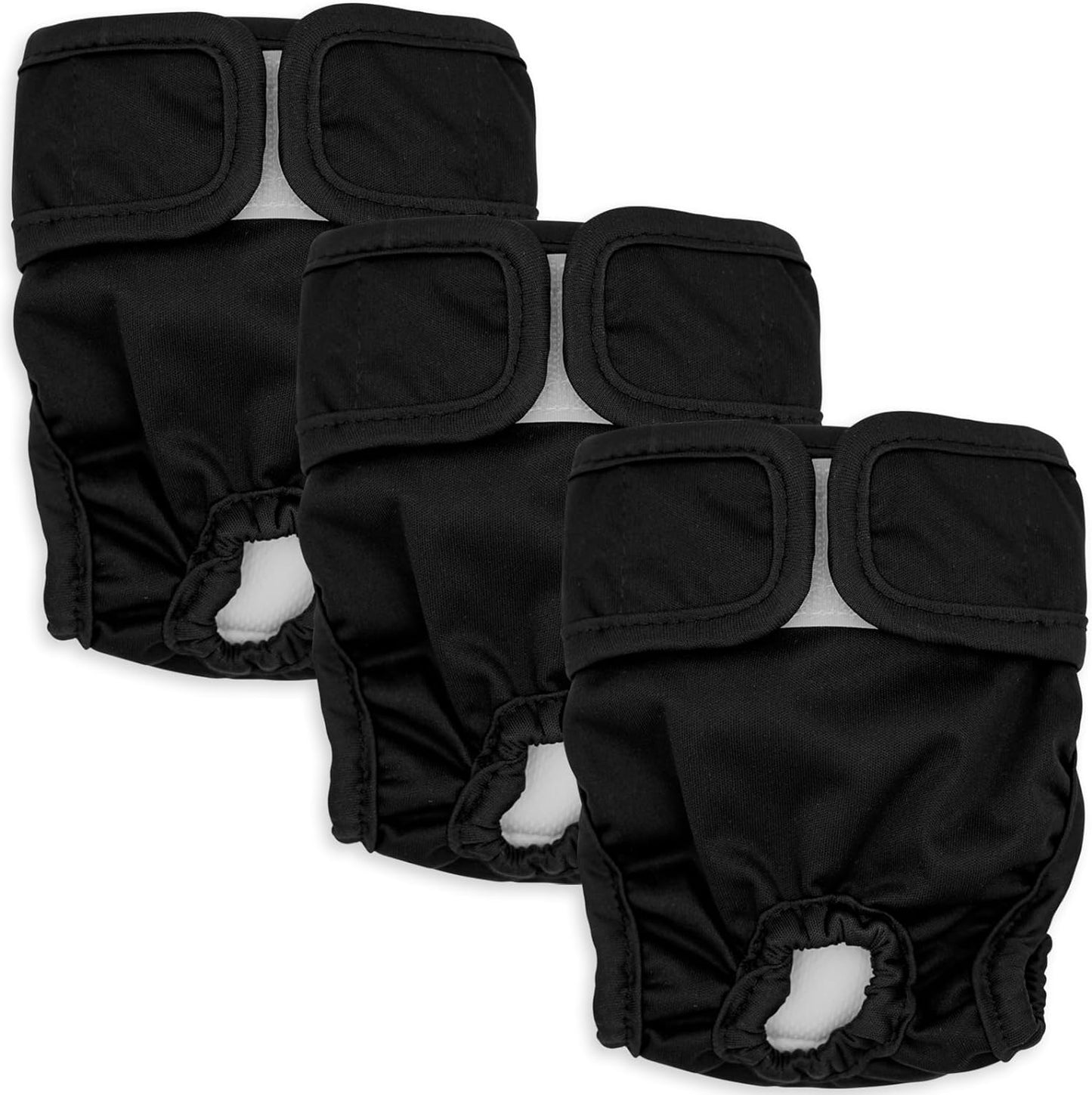 Premium Washable Dog Diapers 3 Pack - Absorbent & Reusable - For Heat, Menstrual, Incontinence