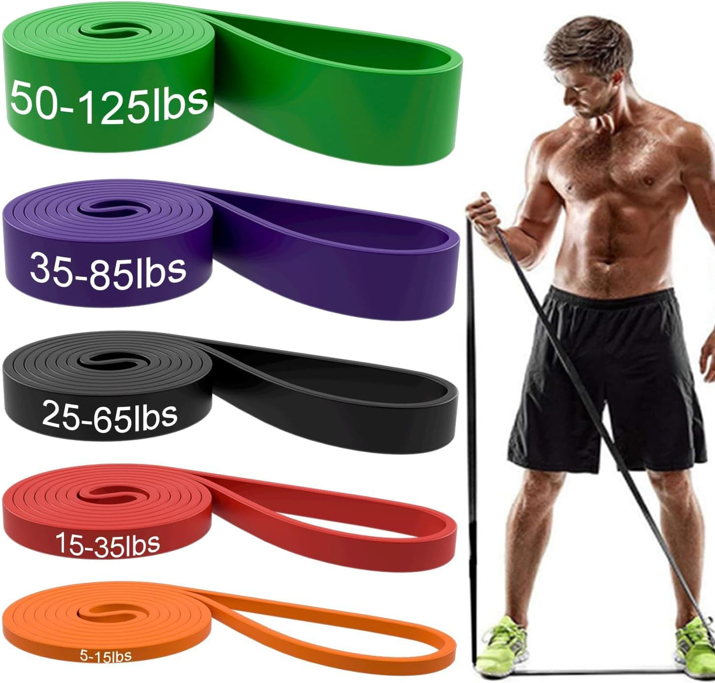 ROSAPOAR Long Resistance Bands Set - Ultimate Full-Body Workout