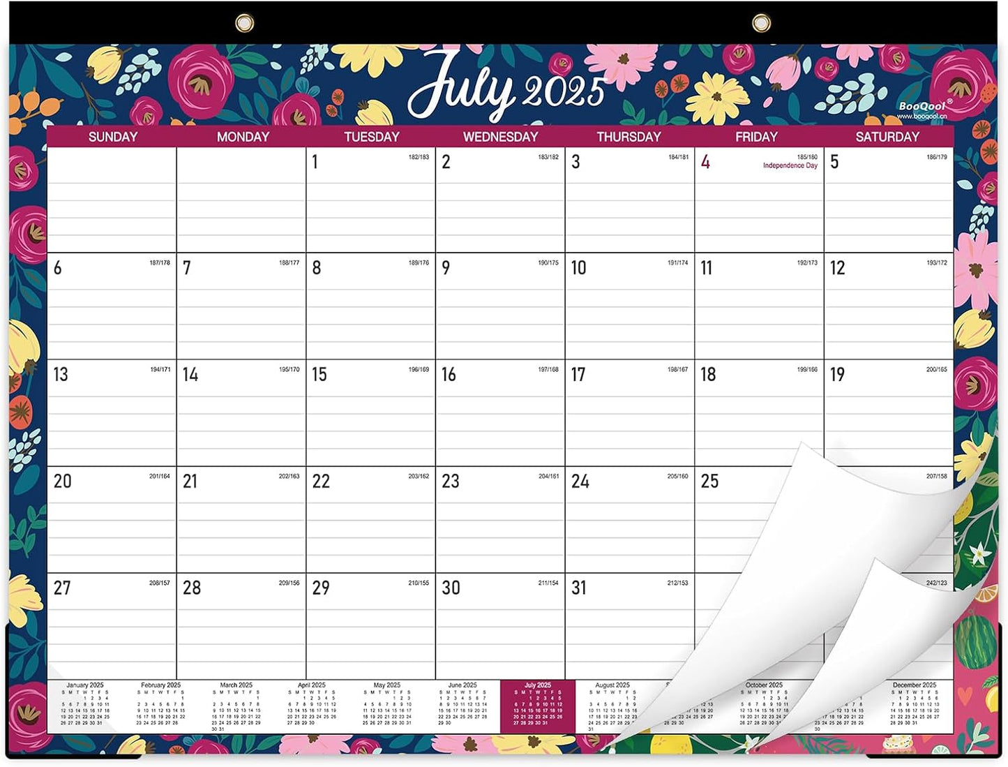 BooQool 2025-2026 Large Desk Calendar - Organize with Ease!