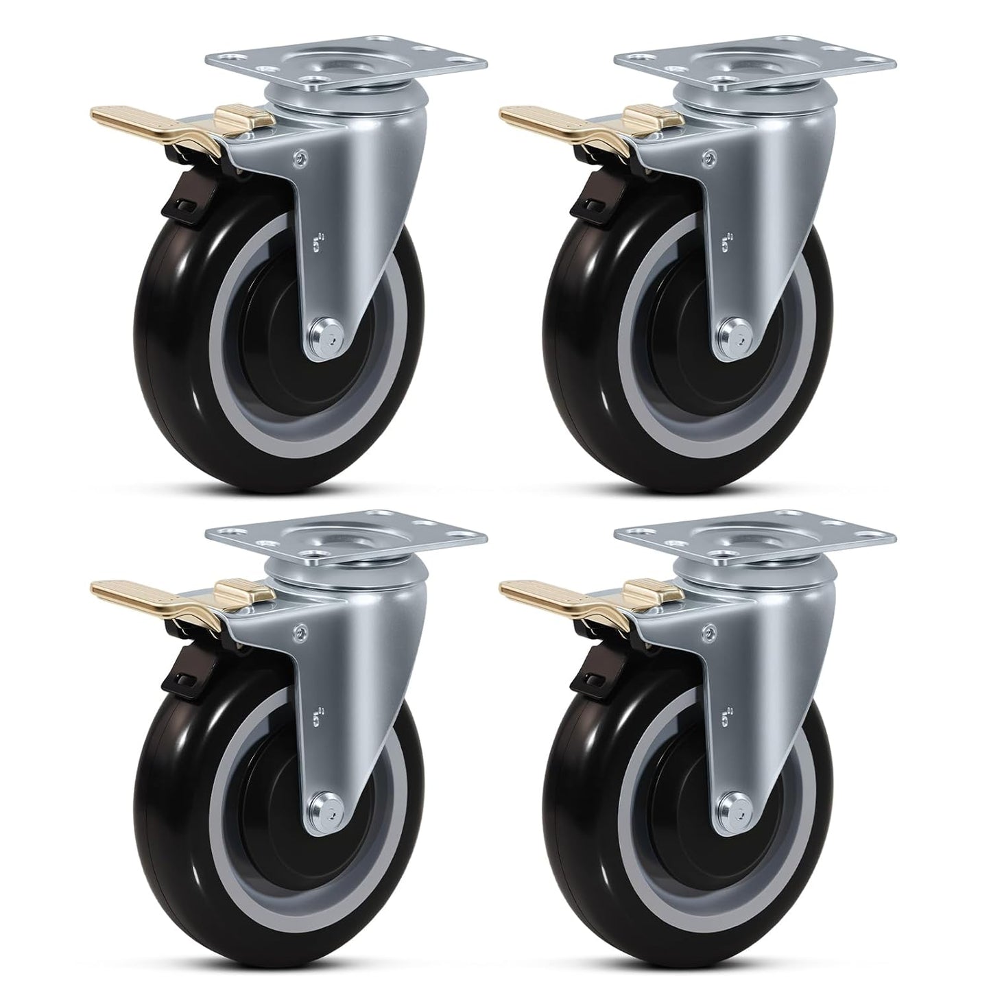 5 Inch Caster Set of 4 for Heavy Duty Industrial Use