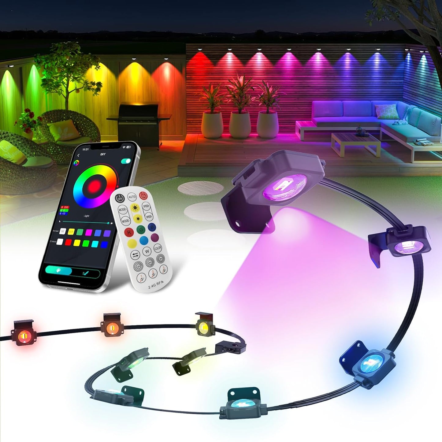 Permanent Outdoor Lights 33Ft 20LEDs for Year Round Decor