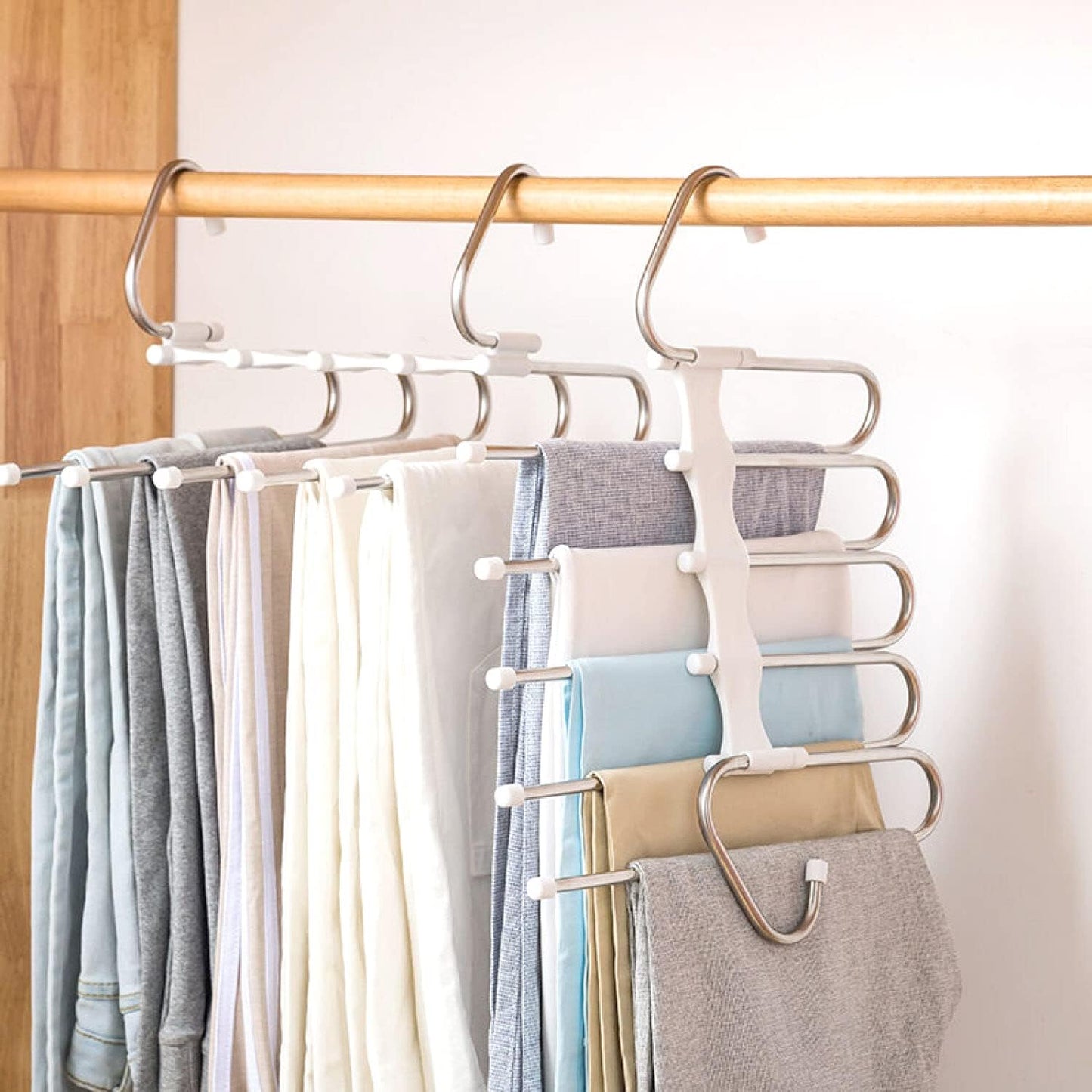 Upgrade Pants Hangers 4 Pack Space Saving S-Type Organizer