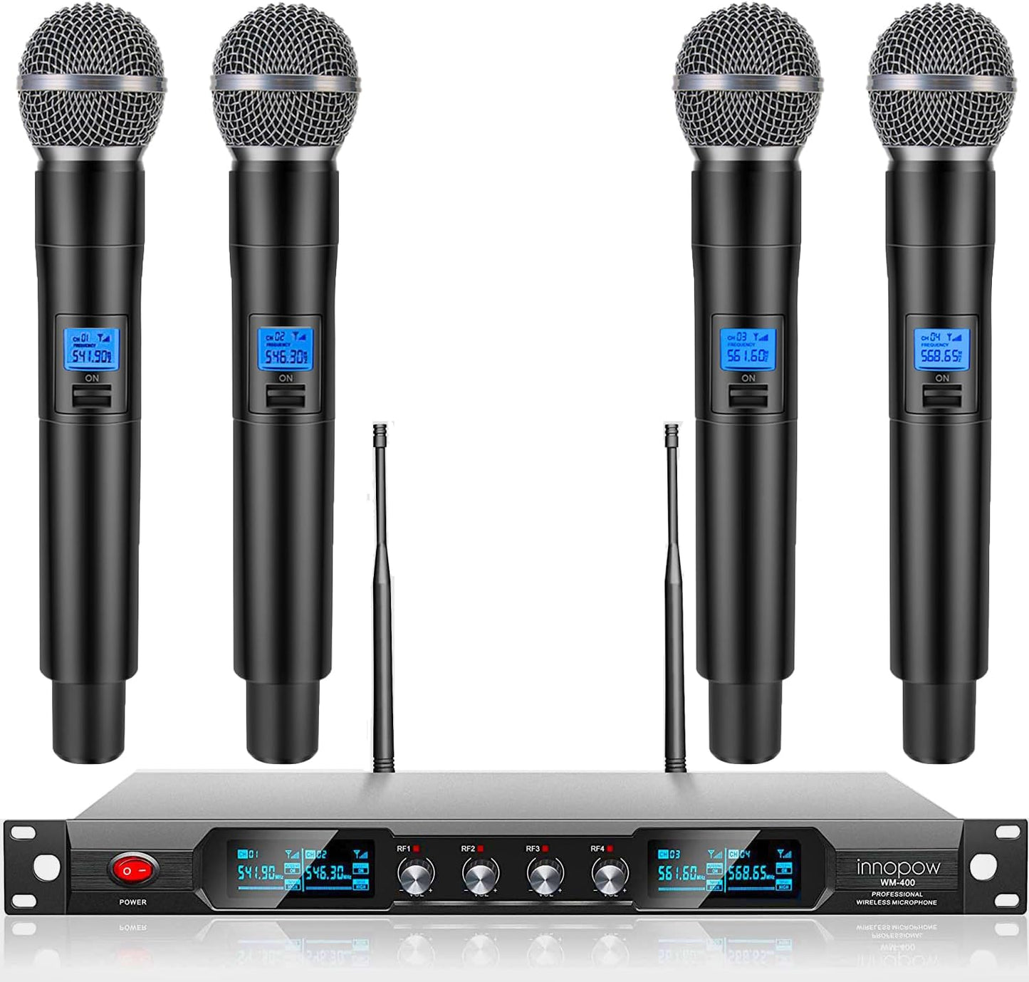 4-Channel Wireless Microphone System for Karaoke and Events