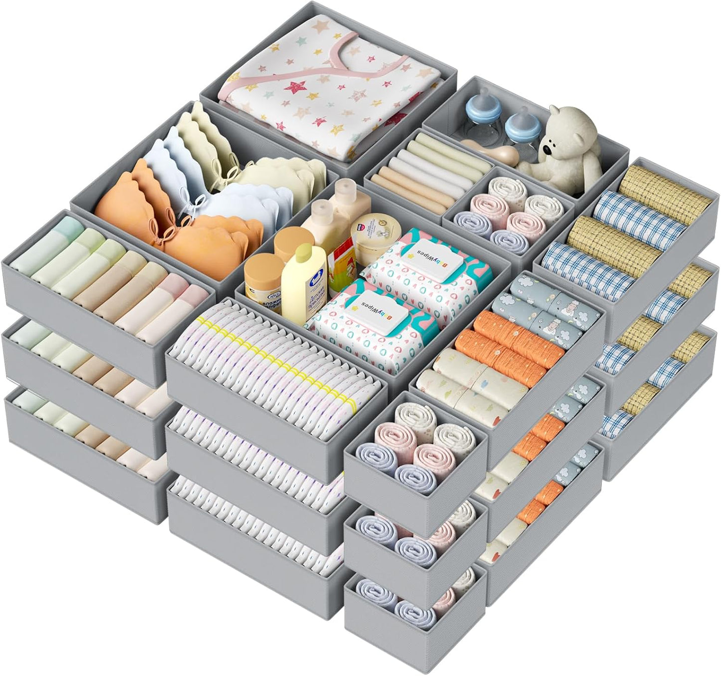 DIMJ Drawer Organizer Clothes 24 Pack for Tidy Storage Solutions