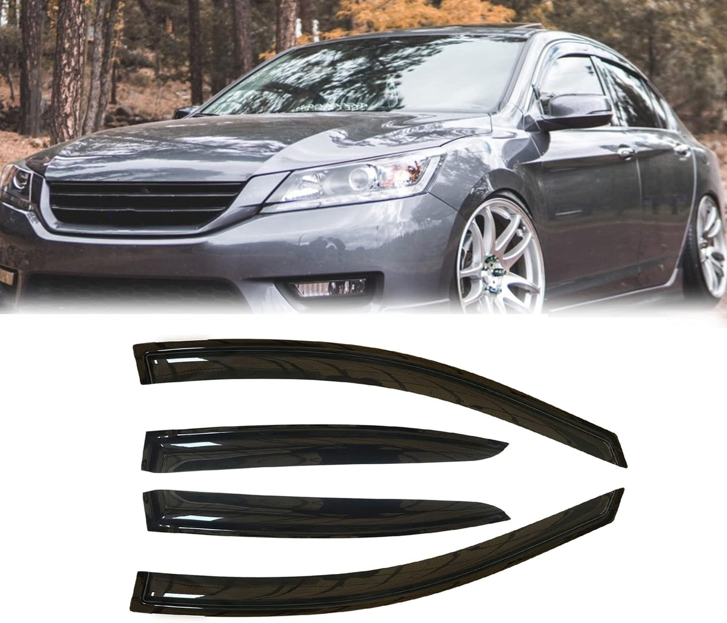 Tape-On Rain Guard 4-Piece for 2013-2017 Honda Accord Windows