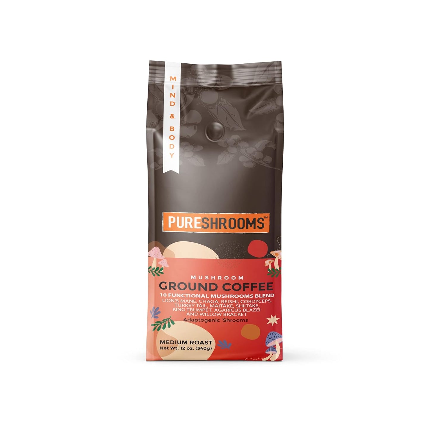 10 Mushroom Extract Infused Coffee - PureShrooms