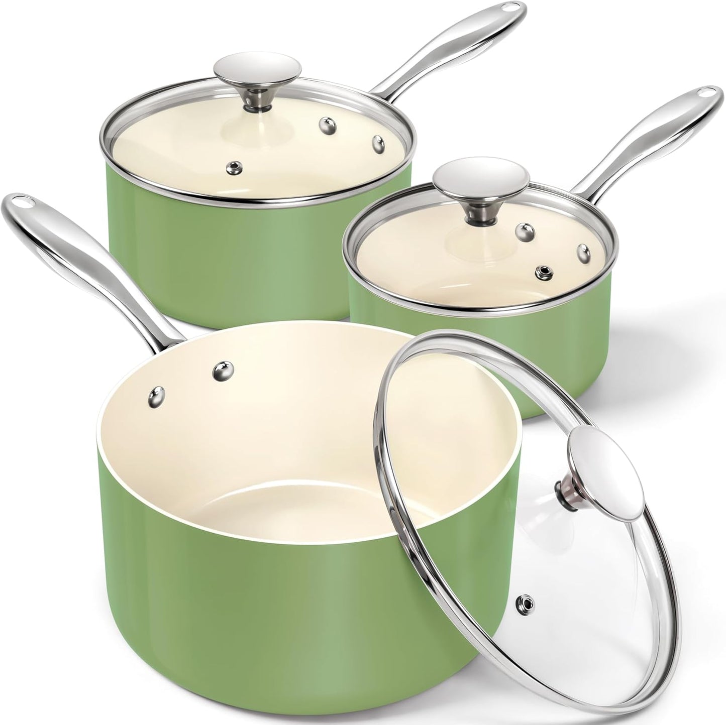 Non-Toxic MICHELANGELO Sauce Pan Set - Healthy Cooking Made Easy