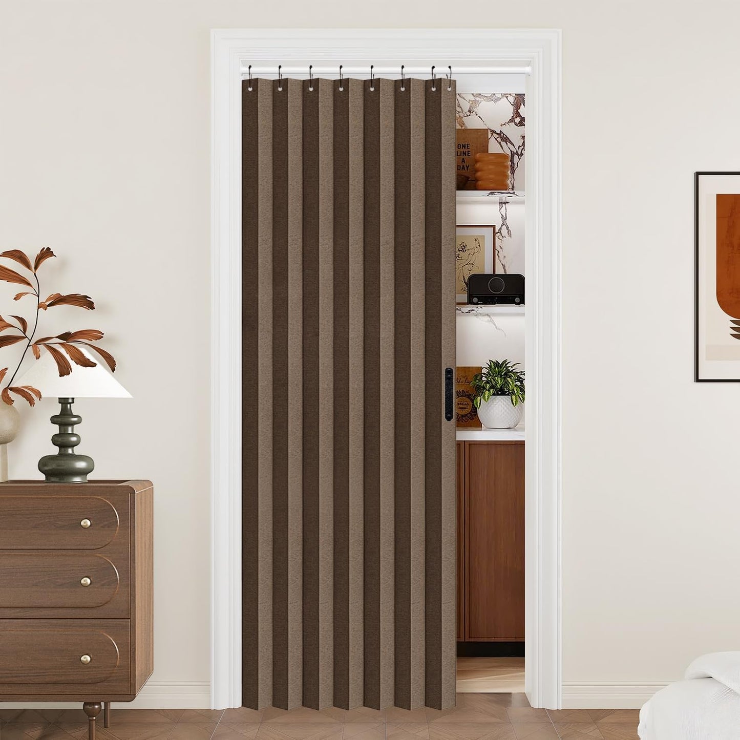 Vatge Door Curtains for Doorways - Elegant Brown Room Divider