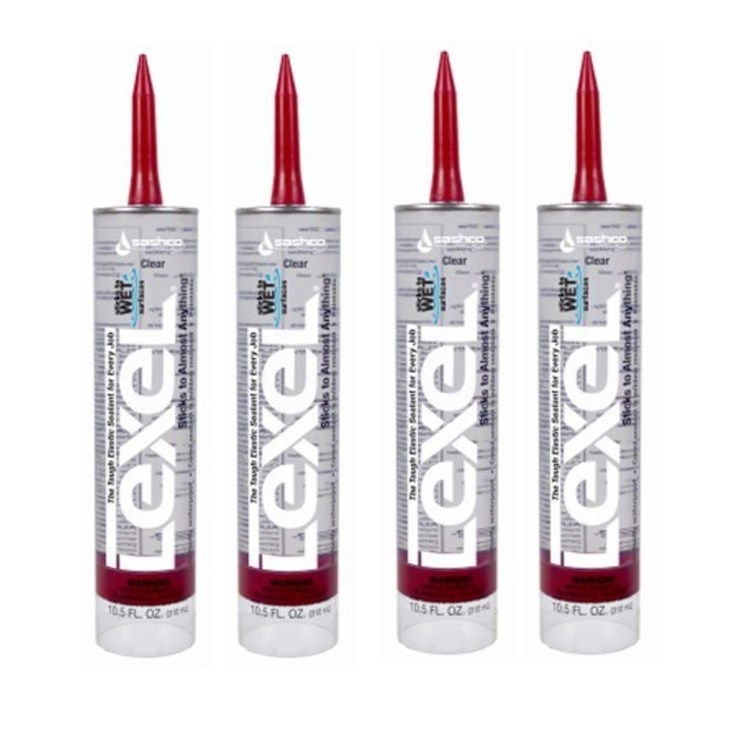 Sashco Sealants Clear Lexel Adhesive Caulk - 10.5oz 4 Pack