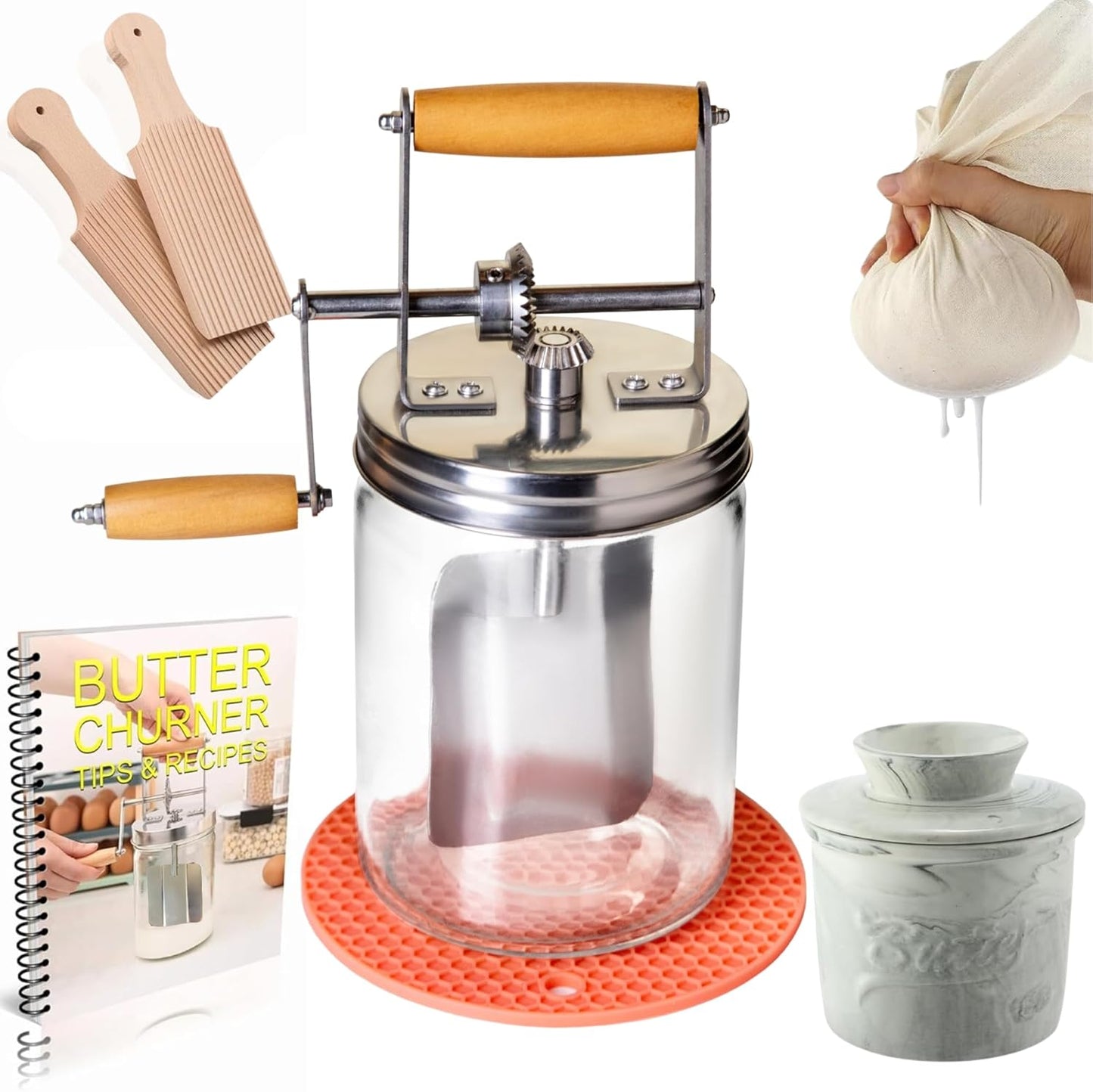 Dazey Butter Churn - Hand Crank Butter Maker for Homemade Butter