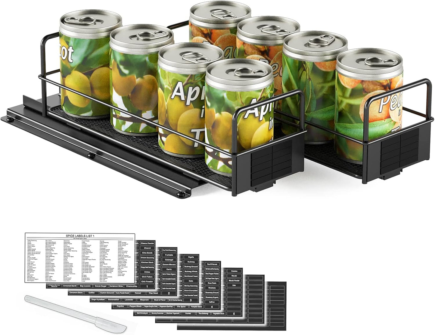 SpaceAid Pull Out Spice Rack Organizer for Kitchen Cabinets