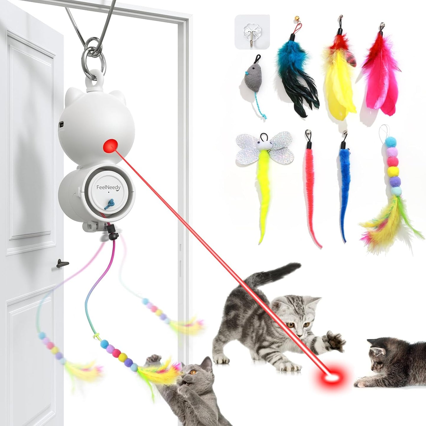 Spark Joy with Interactive LED Cat Toy Set