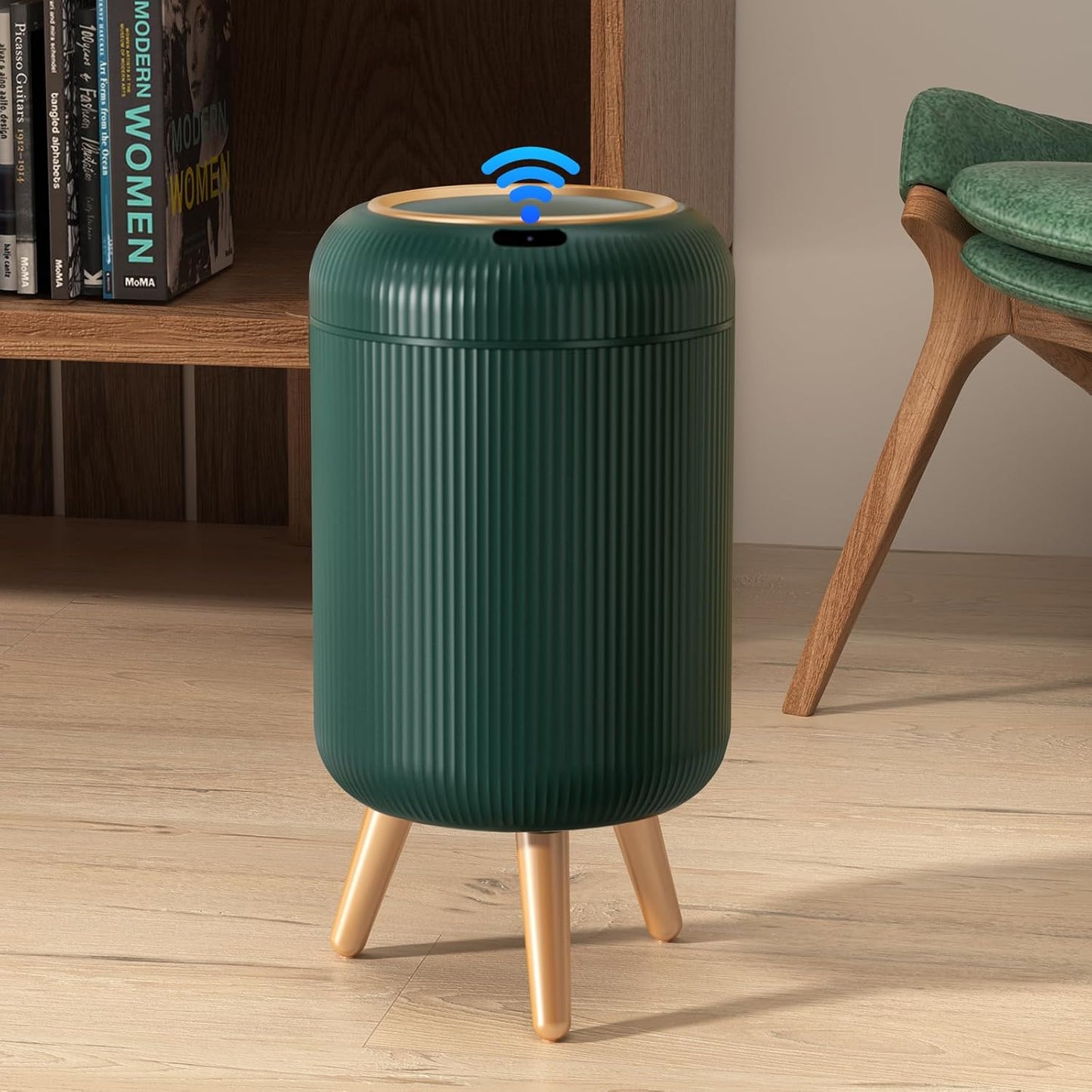 Automatic Touchless Bathroom Trash Can with Smart Motion Sensor