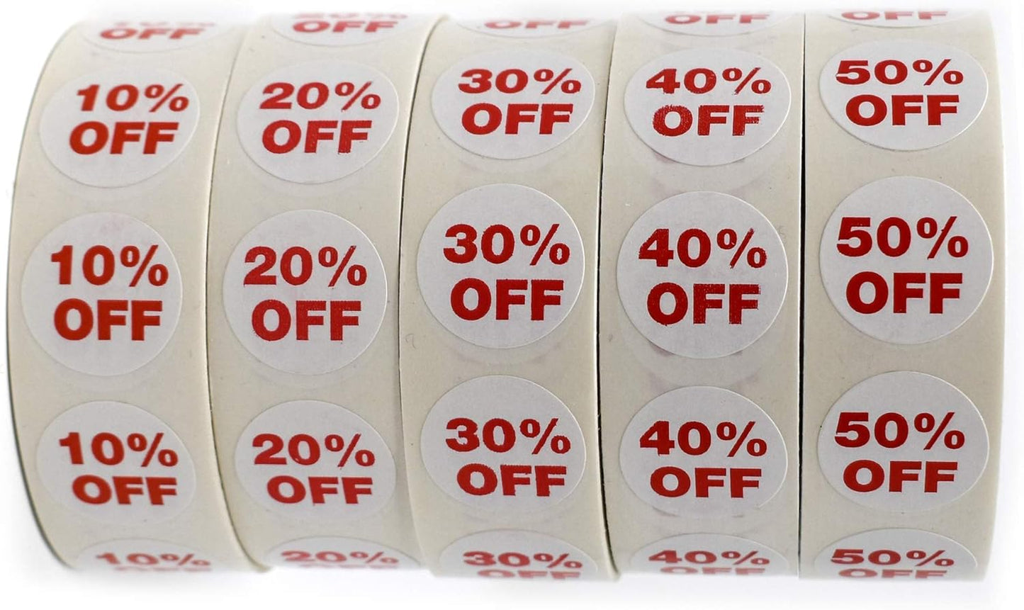Retail Percent Off Round Sticker Bundle Pack for Easy Pricing