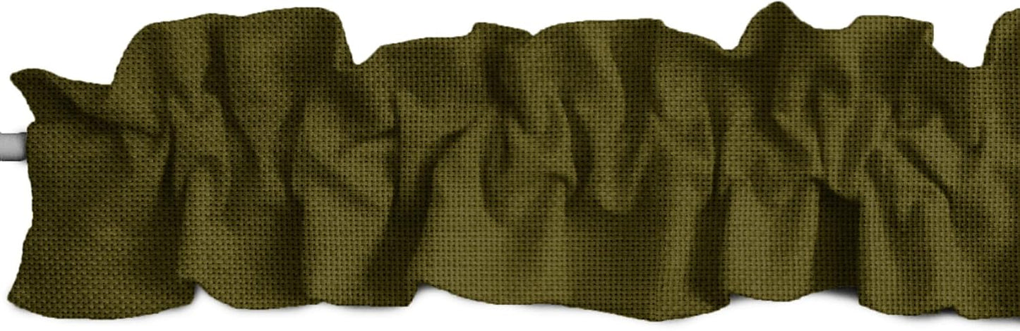 Faux Burlap Sleeve Topper Window Valance for Home Decor