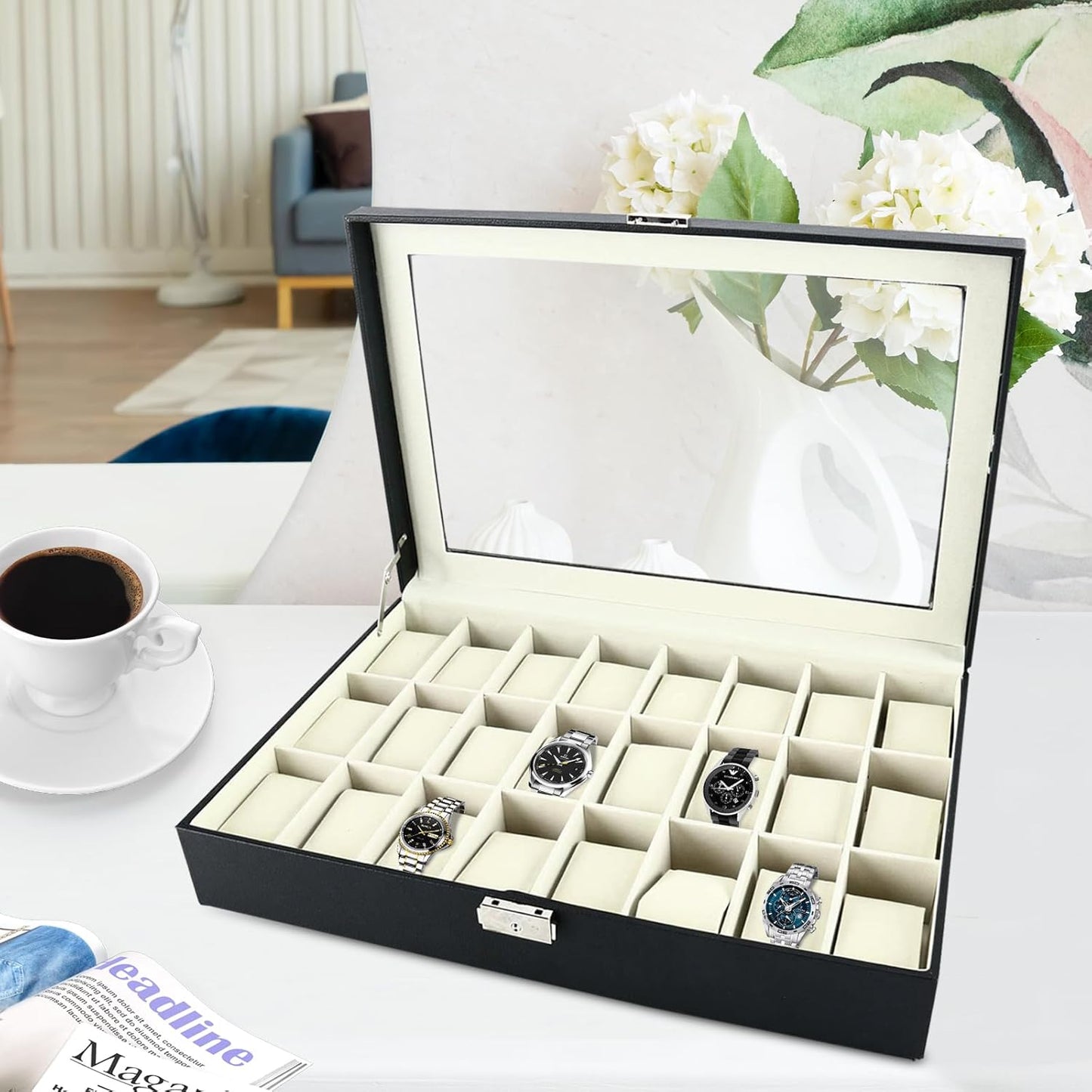 Securely Showcase 24 Watches with Key Lock | Homend