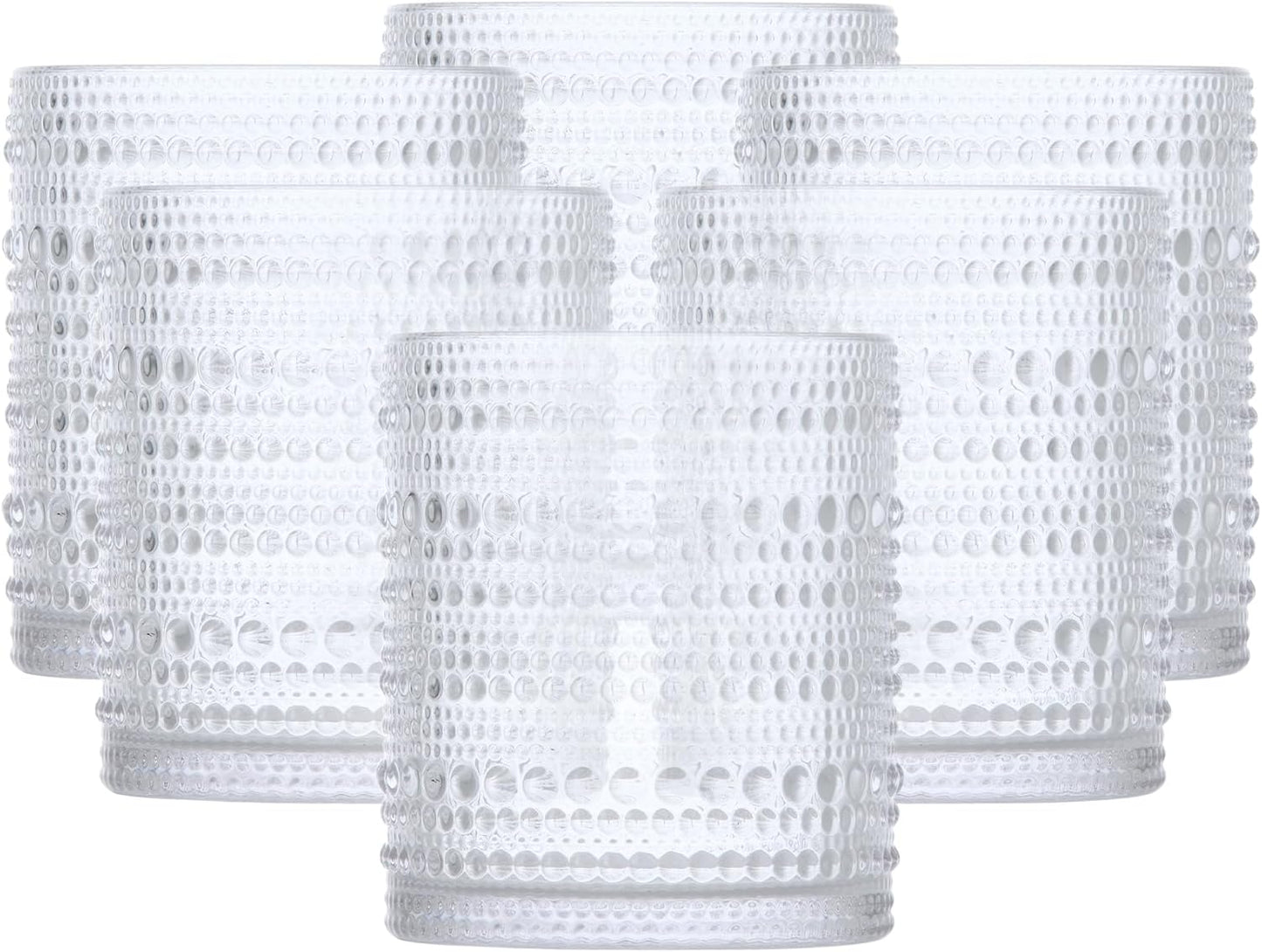 Fortessa Jupiter Beaded Hobnail Glass Set of 6 for Stylish Tables