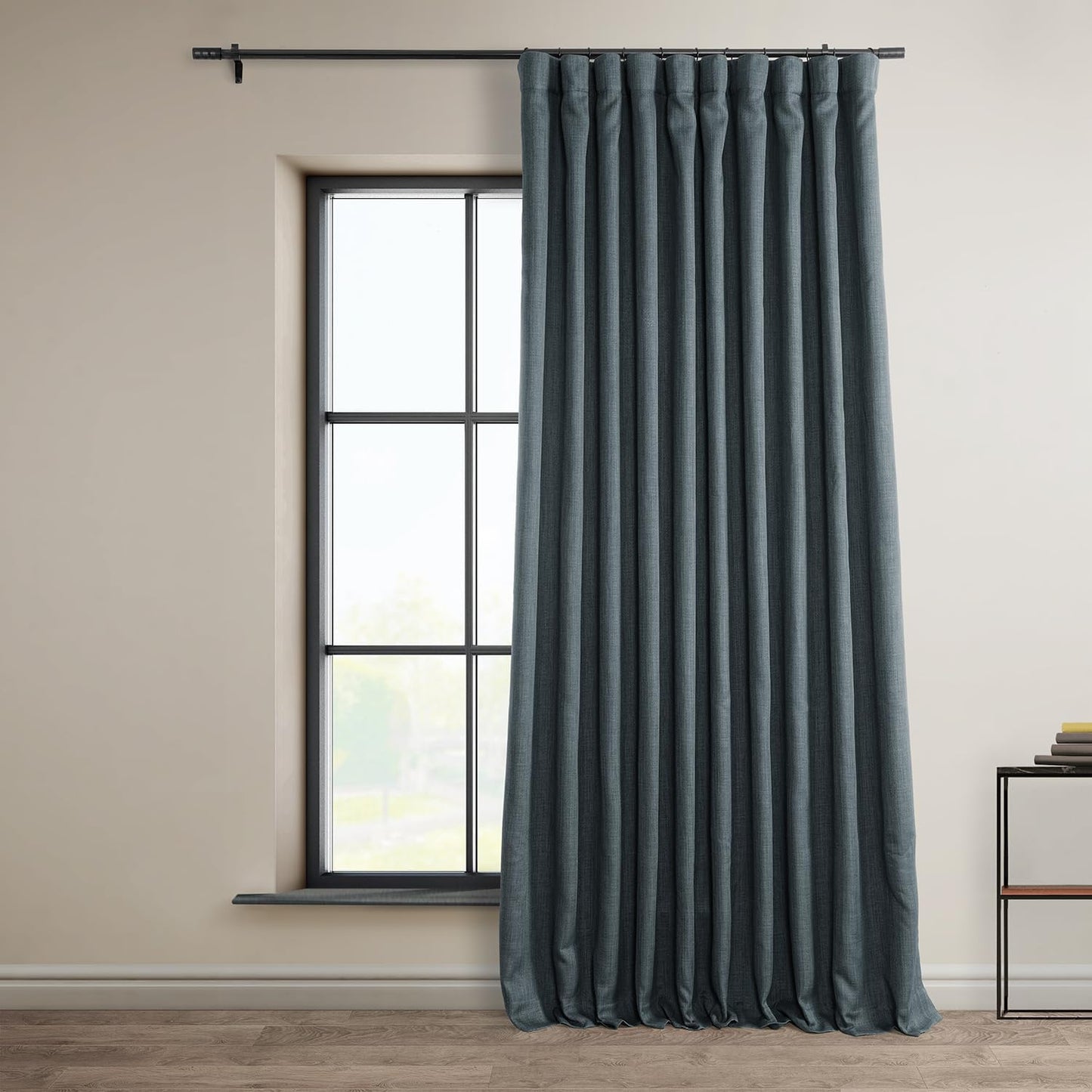 Faux Linen Curtains for Living Room - Room Darkening Drapes