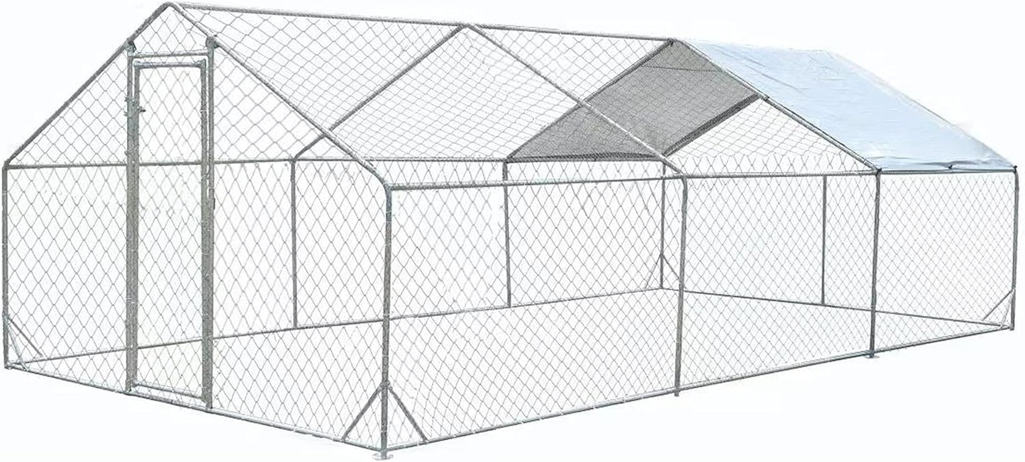 Large Metal Chicken Run Walk-in Poultry Cage for Backyard Use