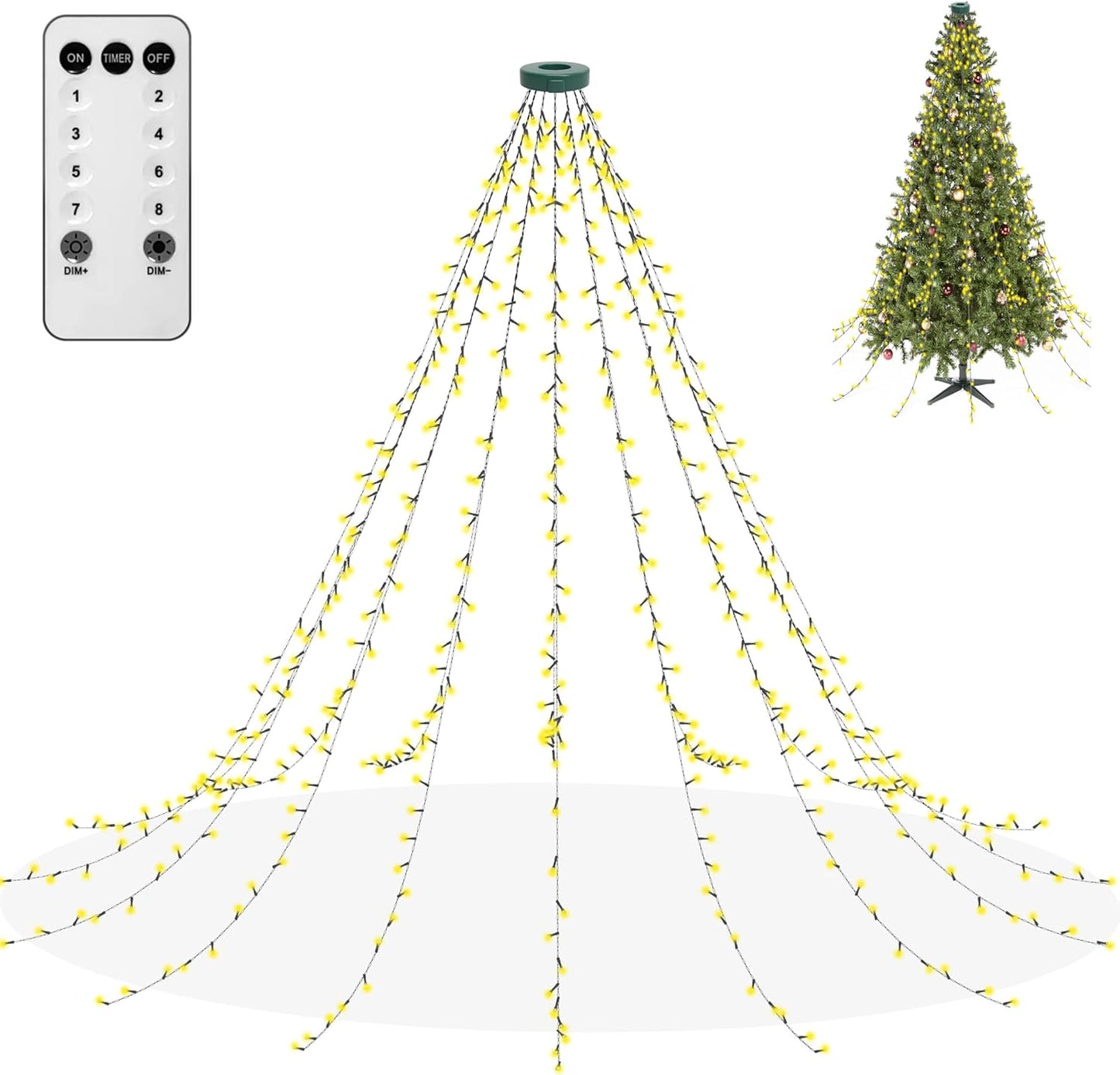 aneeway Christmas Tree Lights 480 LED with Remote Control & Timer