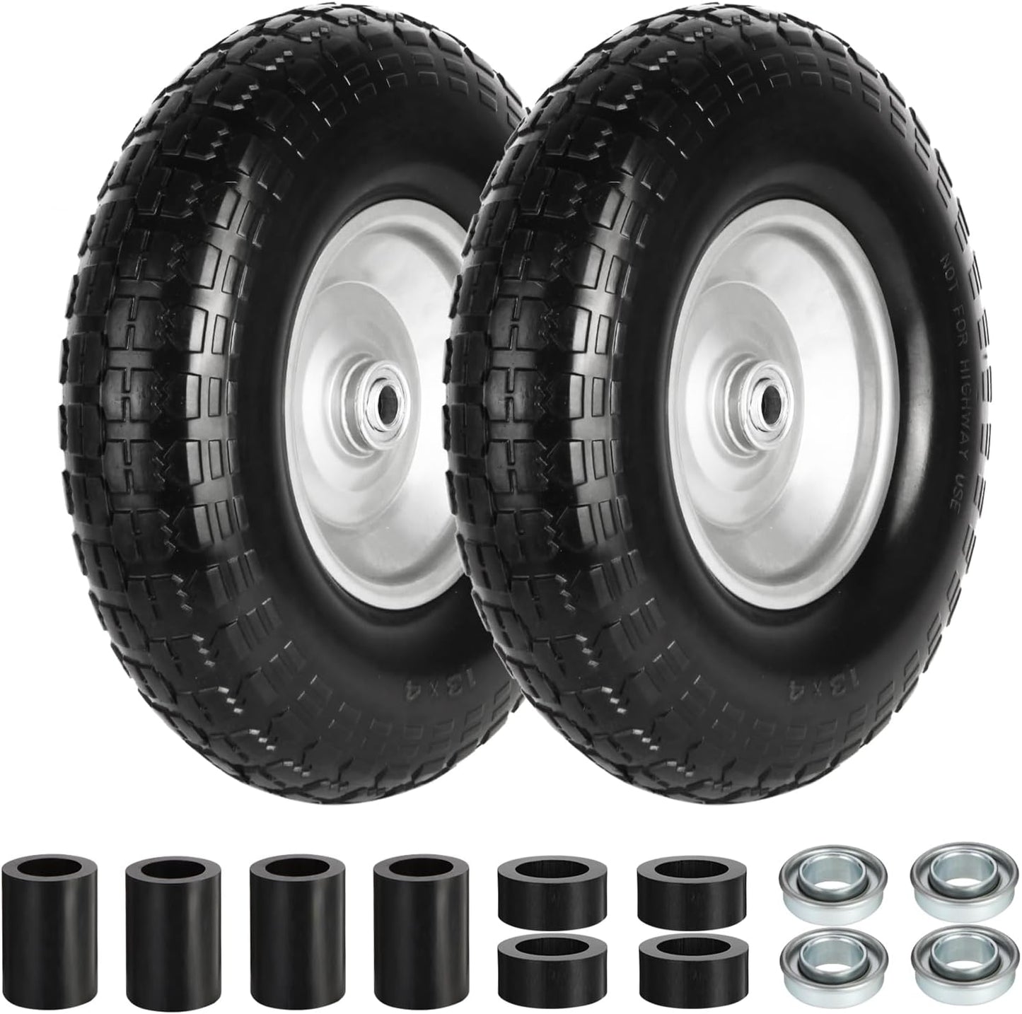4.00-6 Wheelbarrow Tire Flat Free 13 Inch for Garden Carts