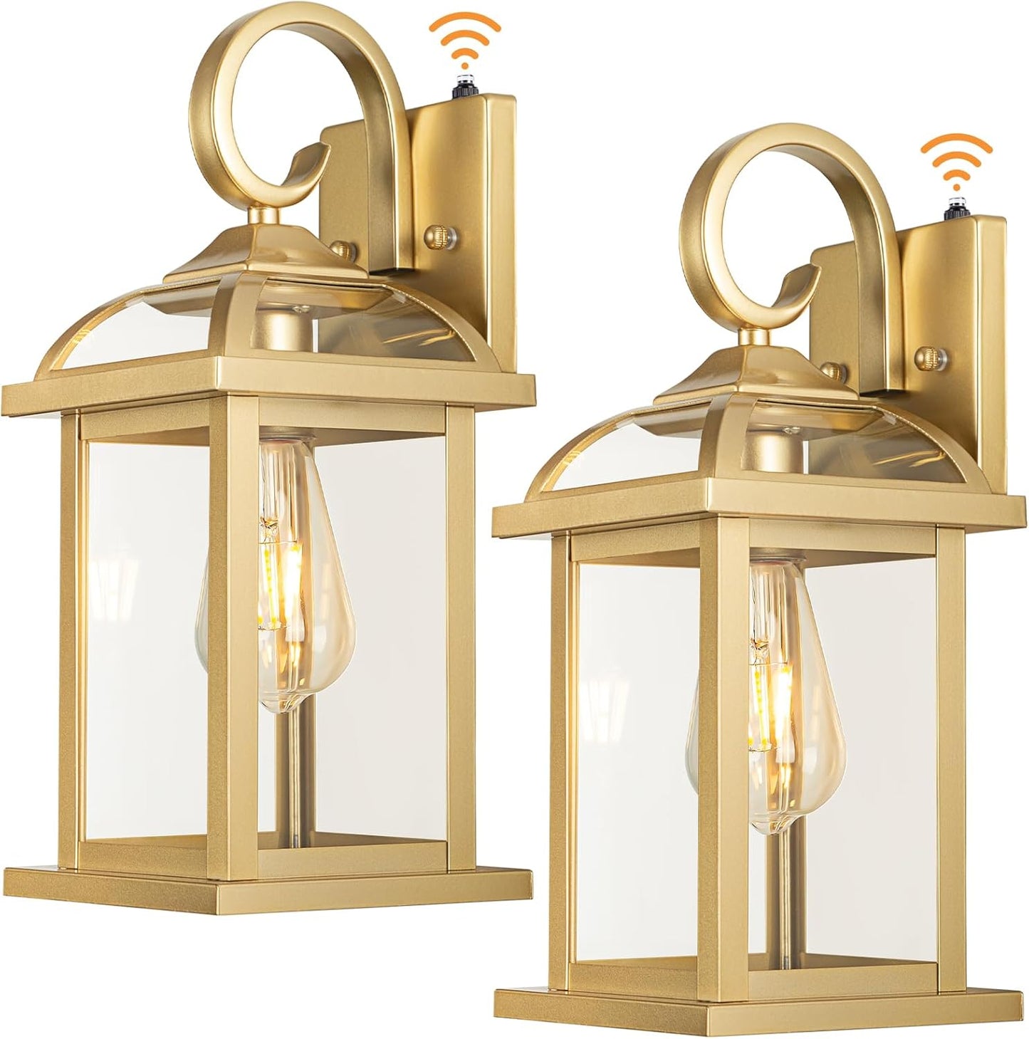 Dusk to Dawn Gold Porch Light 2-Pack for Elegant Outdoor Spaces