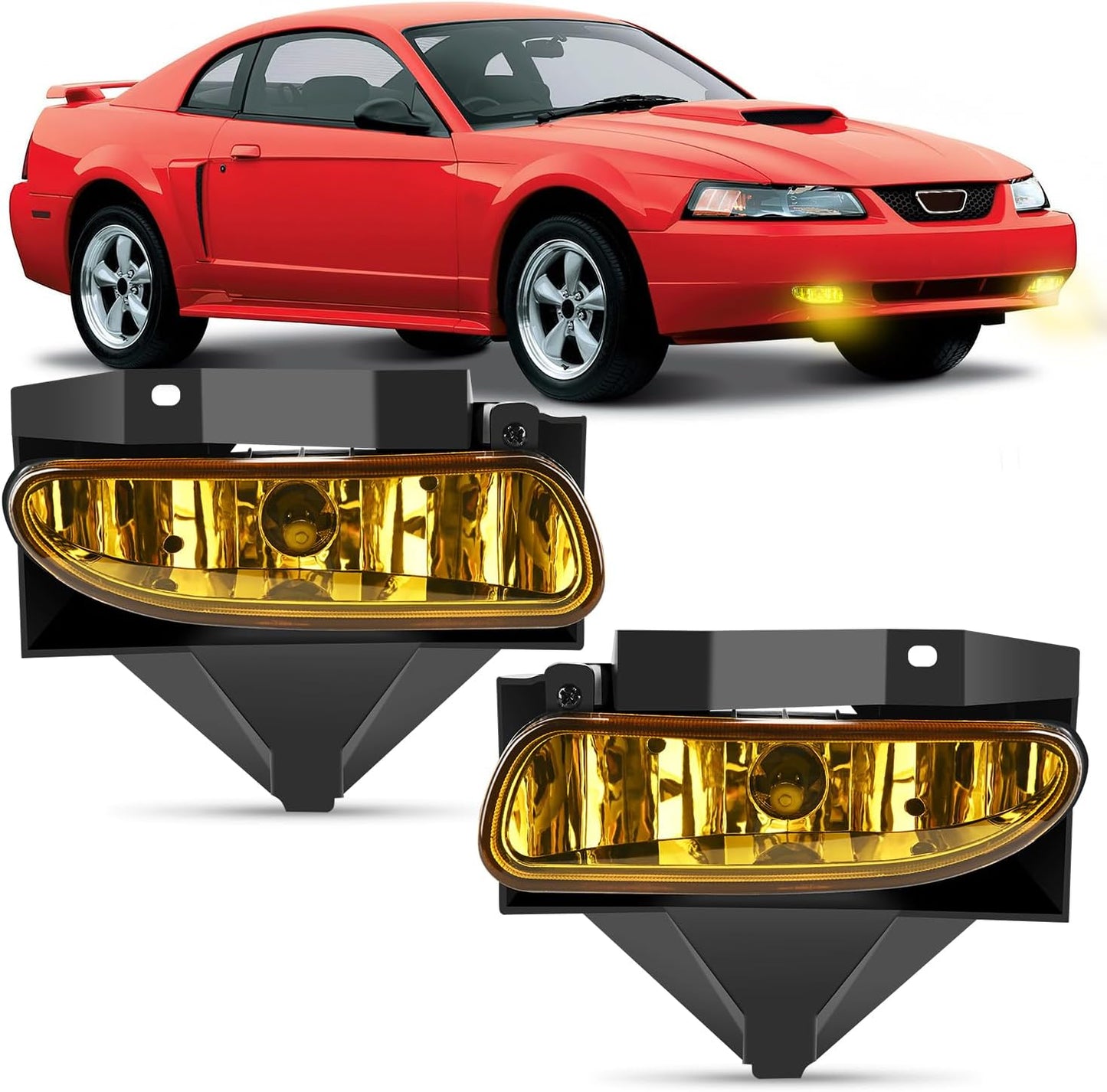 Nilight Fog Lights Assembly for 1999-2004 Ford Mustang Vehicles
