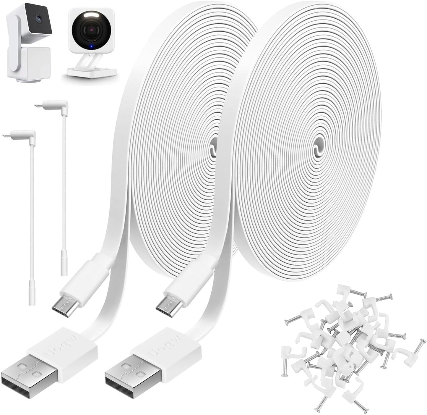 Long-lasting Dual Pack Extension Cable for Wyze & More