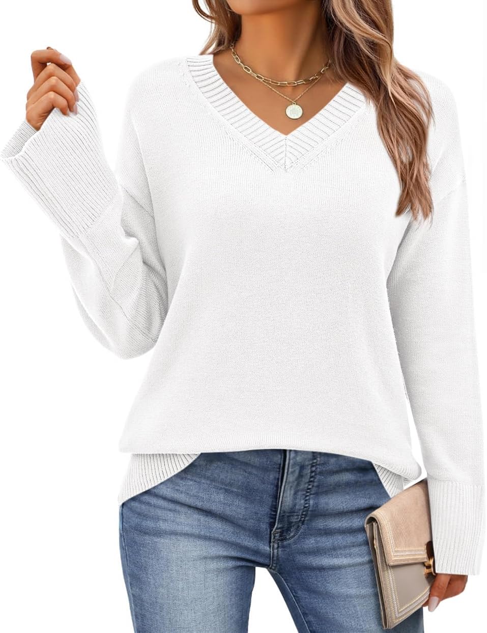 PRETTYGARDEN Womens V Neck Sweaters for Cozy Fall Fashion
