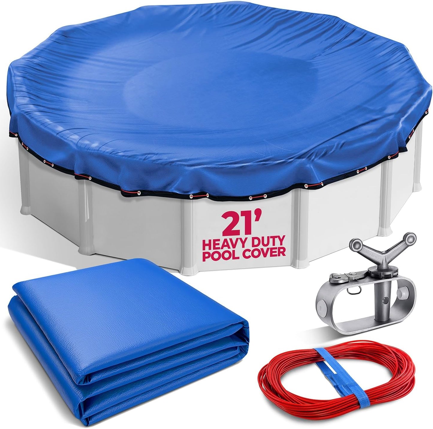 21 Ft Round Heavy-Duty Winter Pool Cover for All Seasons