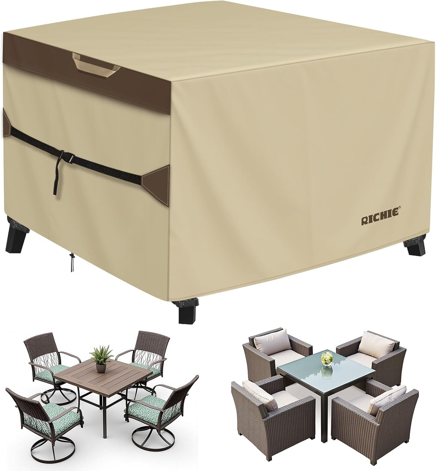 RICHIE Outdoor Patio Furniture Cover for Square Table & Chairs