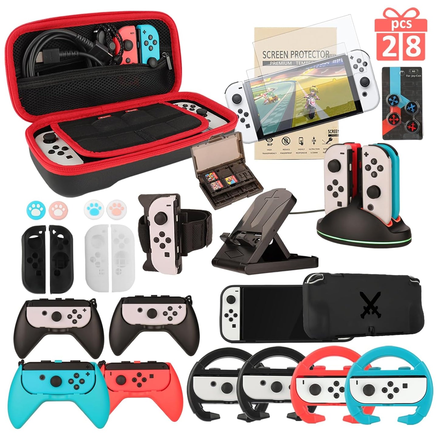 Switch OLED Accessories Family Bundle for Ultimate Gaming Fun