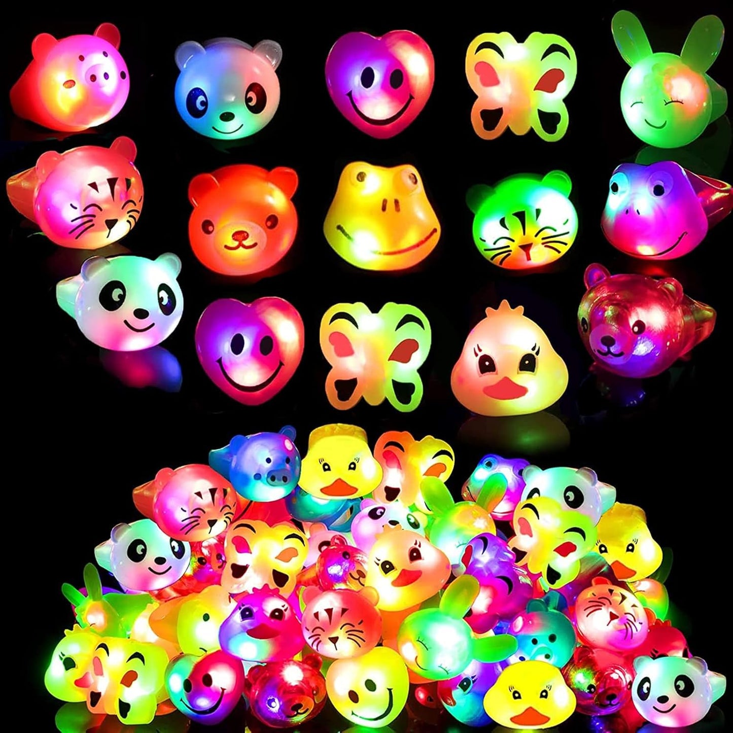 Colorful Flashing Bumpy Rings for Parties and Fun Activities