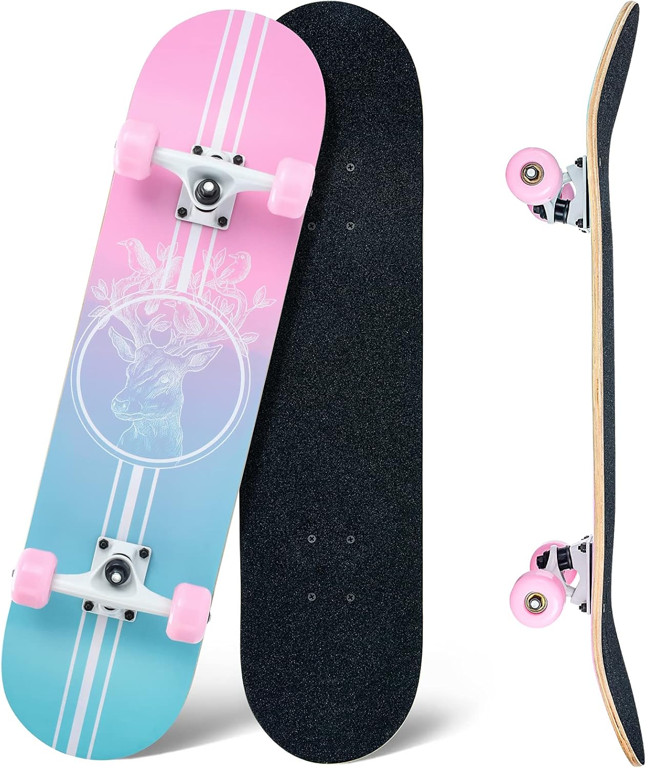 Complete Skateboard 31 x 8 Inch for Kids and Adults - CLYCTIP