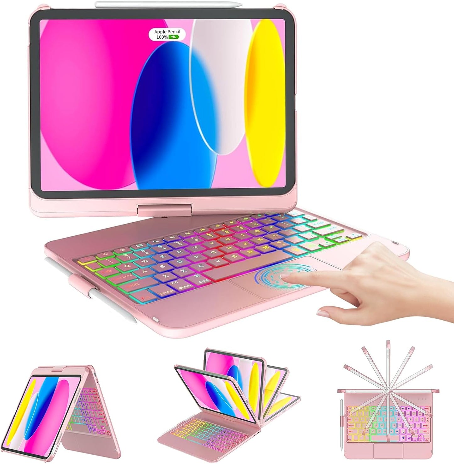 Touchpad Keyboard Case for iPad 11th/10th Gen with Backlit Keys