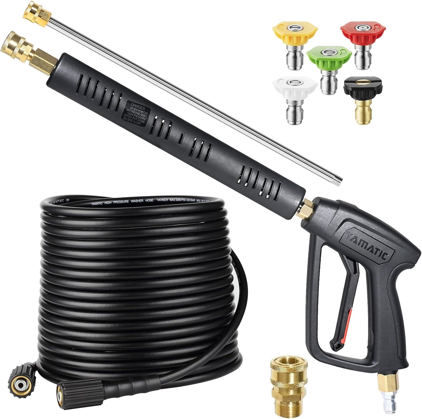 YAMATIC Pressure Washer Gun and Hose Kit for 4000 PSI Cleaning
