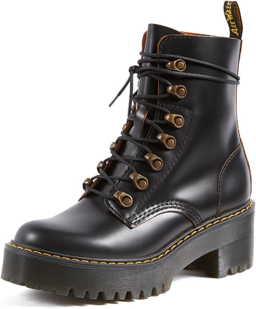Dr. Martens Women's Leona Leather Heeled Boot Fashion Review