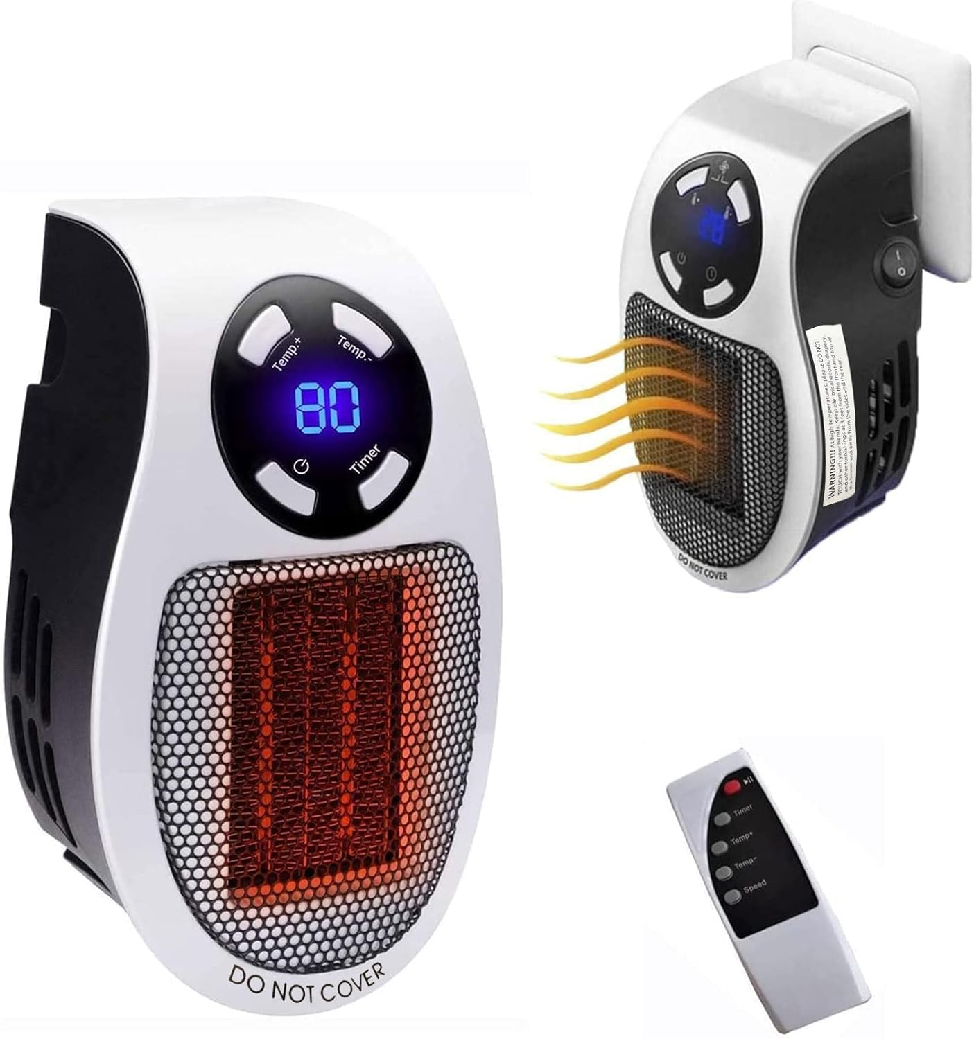 TONSAN 500W Smart Wall Outlet Heater - Fast Heat & Precise Control
