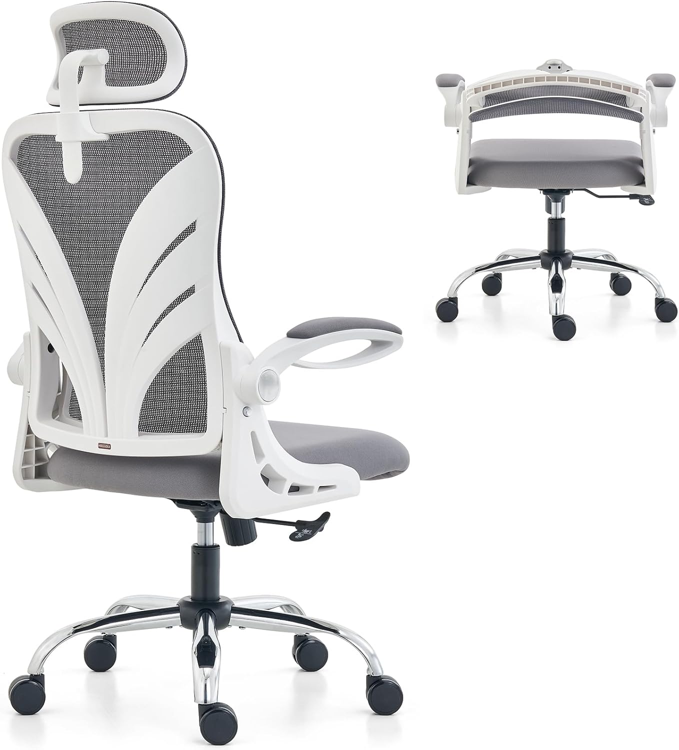 HOLLUDLE Ergonomic Office Chair: Foldable Backrest, Mesh Support