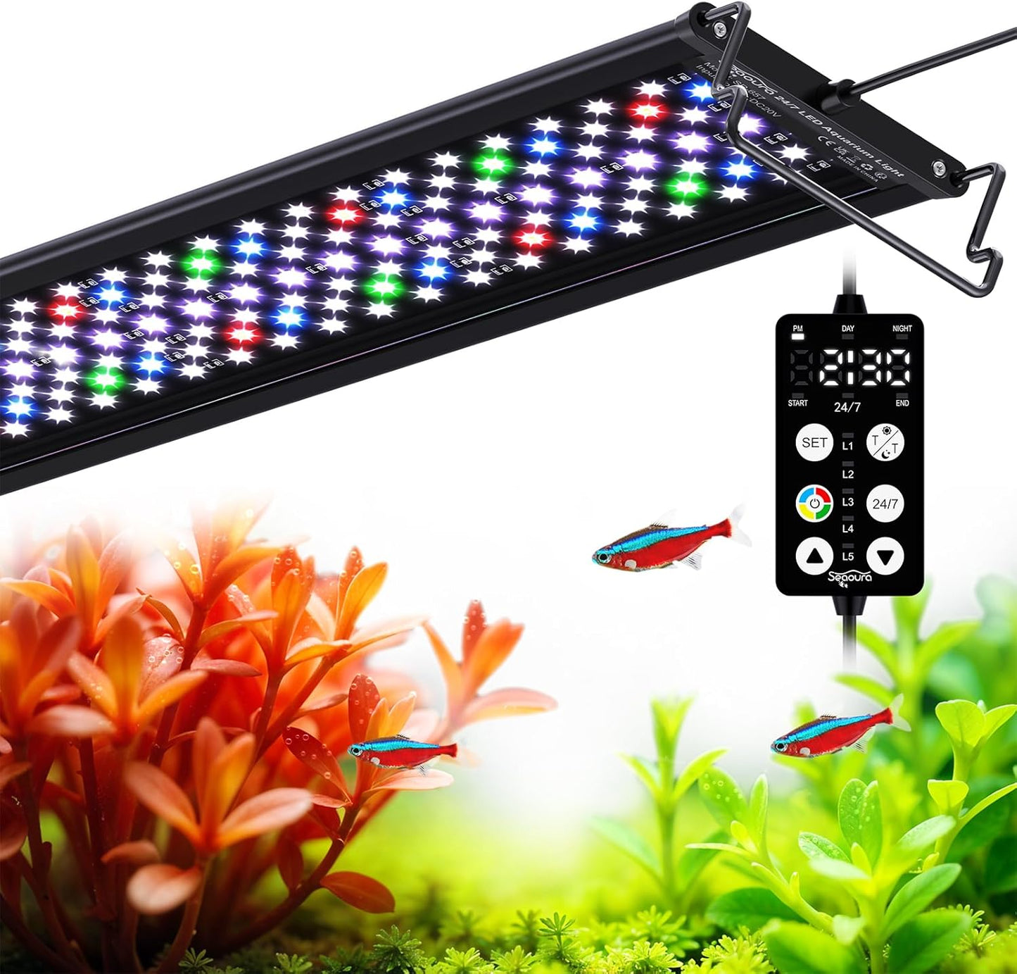 Full Spectrum Aquarium Light with Custom Timer for Plant Growth