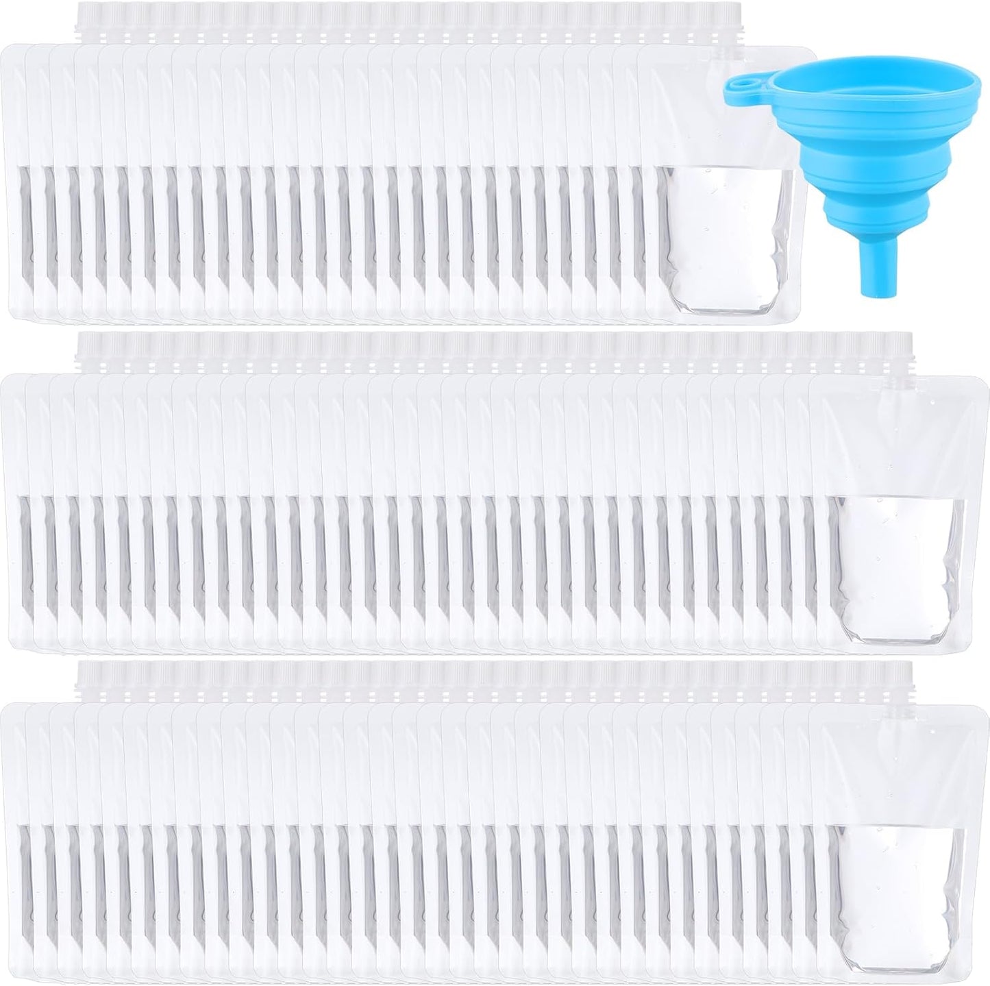 Patelai 300 Pieces Plastic Liquid Pouch for Travel and Outdoor